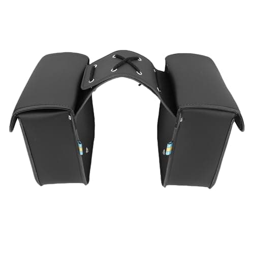 Motorcycle Saddlebags, 7.4L Motorcycle PU Leather Side Saddle Bags Panniers with Lock, Universal Side Luggage Bag for Roadster, Fit for Street 500 — view 4