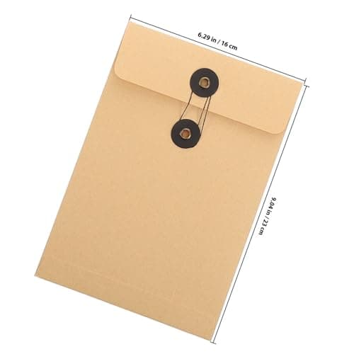 6pcs Document Folders Large File Storage Bags with String Button — view 2