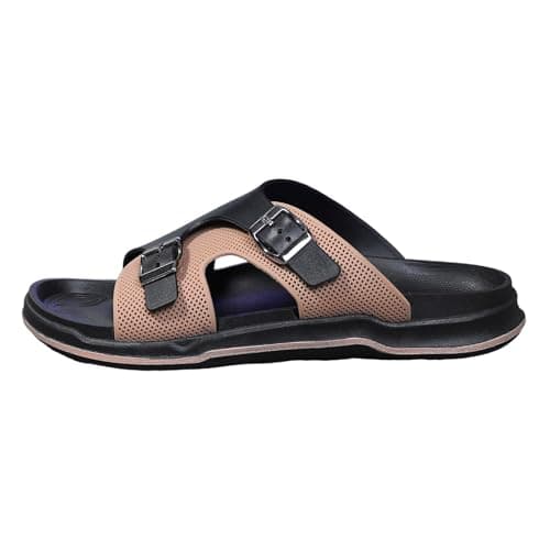 Unisex Soft Sole Non Slip Breathable Beach Slippers for Women Men, Lightweight Summer Sandals with Arch Support, Outdoor Casual Flip Flops for Pool Walking Travel, Size 6-12 (Brown, 6)