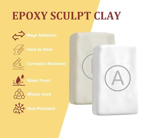 Epoxy Putty, 280g Fast Repair Pool Putty, 2 Part Epoxy Clay, Multi-Purpose Putty Filler for Cracks, Leak Fix, Sculpting - Plumbers Putty for Bonding Plastic Metal Ceramic Wood Tile (White) — view 2
