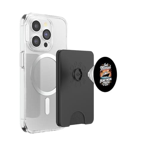 Just Married Honeymoon Cruise 2026 Newlywed Boat Travel PopSockets PopWallet for MagSafe — view 3