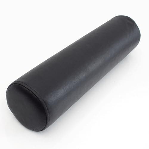 YTIAMO Premium Faux Leather Neck Roll Pillow, Ergonomic Cervical And Lumbar Support Bolster Pillow, Round Foam Pillow For Chair Sofa Bed Car Office Leg Cushion(Size:4.7x19.7in,Color:Black)