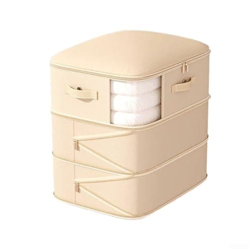 Self Compression Storage Bag Large Capacity Space Saver(Beige 3-tier)