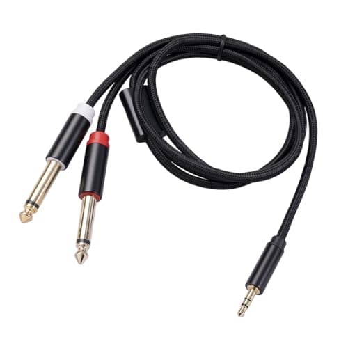 mophrati to Audio Cable Dual Swivel Double Gold-plated Plug Cotton Woven Net Antioxidant Adapter Wire Aluminum Alloy Shell, 2M