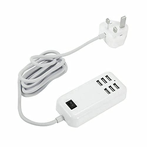 30W USB Charging Station, 6-Port USB Desktop Charger with 1.5m Cable, Wall Adapter Multi Port Smart Compatible with 14 13 12 Pro Max, Samsung, iPad,OS PC — view 2
