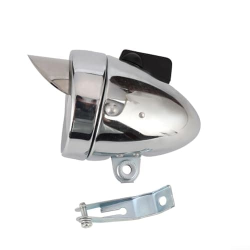 Classical Chrome Bicycle Front Light, Retro LED Headlamp with — view 3