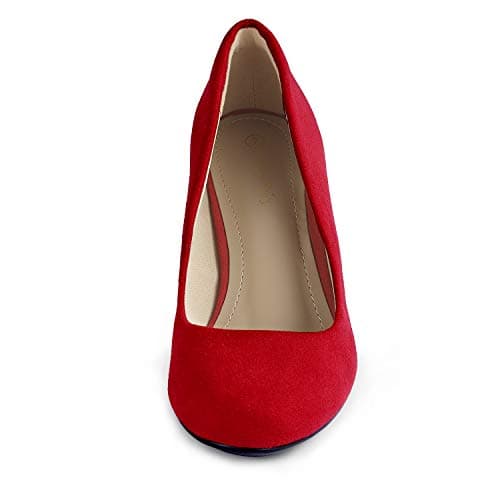 Dream Pairs Women's Ankle Strap Ballet Flats,RED,5 — view 3