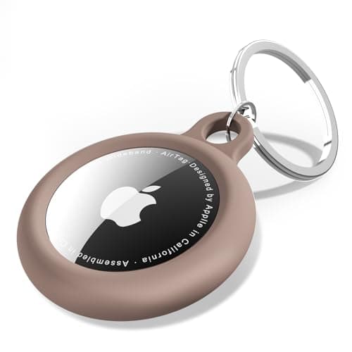 oakxco for Airtag Keychain Silicone, Airtag Holder with Key Ring, Air Tag Cover Cute Accessories for Kids, Luggage, Car Dog Collar, Car, Compatible with Apple Airtag Case Waterproof, Brown