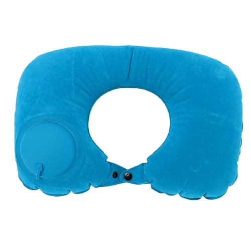 Brrnoo Inflatable Travel Neck Pillow Airplane Neck Support Pillow U Shaped Blow Up [Brand] 12-20s Press to Inflate 360 Degree Support with Flocked TPU for Airplane Car Office — view 5