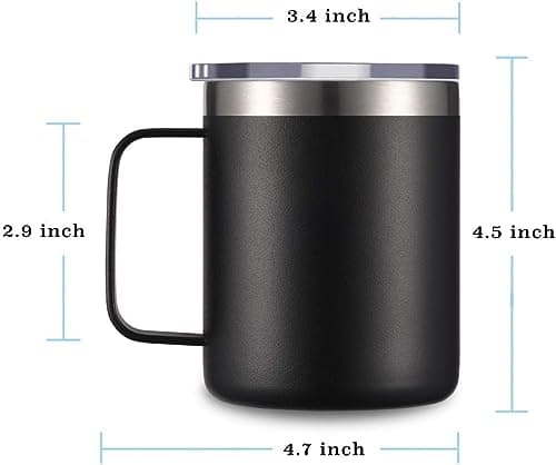 Gteller 12oz Coffee Mug With Handle, Double Wall Stainless Steel Insulated Lowball Tumbler Keeping Hot and Cold (Yellow) — view 5