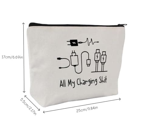 Funny Cable Organiser Bag,Travel Cable Organiser Pouch Case Charger Bag,Travel Essentials Accessories Gifts for Women Men Travelling Holiday — view 2