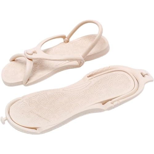 Dianzan Travel Slippers Shower Foldable Shoes Womens Foldable Flip Flops Portable Thong Slippers Travel Sandals Non-slip Hotel Slippers