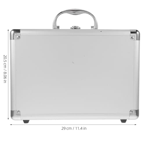 Veemoon Aluminium Flight Case Tool Box, Lockable Silver Briefcase for Measurement Instruments and Cameras, Portable Hard Metal Carrying Case with Handle, Professional Storage Box 29 x 20.5 x 10.5 cm — view 2