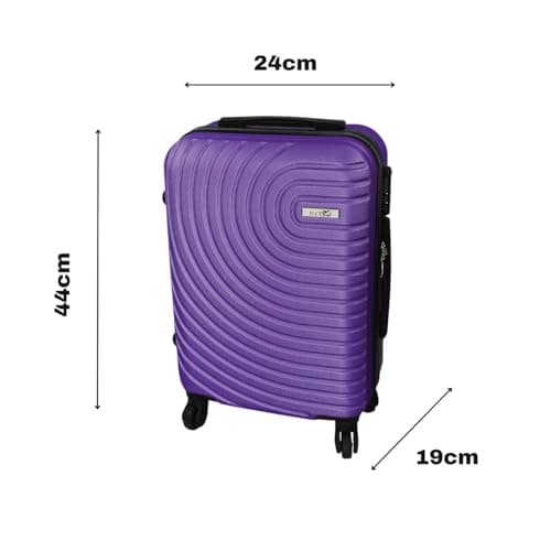 Daniel James Cabin Suitcase - 18” or 20” Lightweight Carry On Hand Luggage with 4 Spinner Wheels - Airline Approved Hard Shell ABS Trolley Case Bag with Combination Lock (Purple, 18-INCH) — view 6