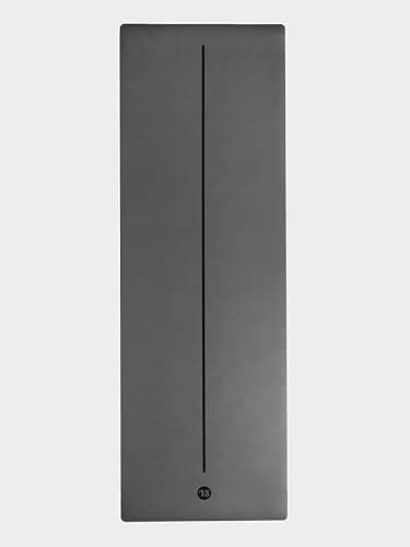 Yoga Studio The Grip Alignment Mat 4mm - 183cm x 61cm | Non-Slip Base | Moisture-Absorbing | Thick Latex-Free (Charcoal) — view 2