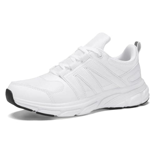 RTOUNT Womens White Trainers Women Mesh Tennis Non Slip Running Sneakers Womens Breathable Casual Walking Shoes for Gym Travel Work Training Size 5