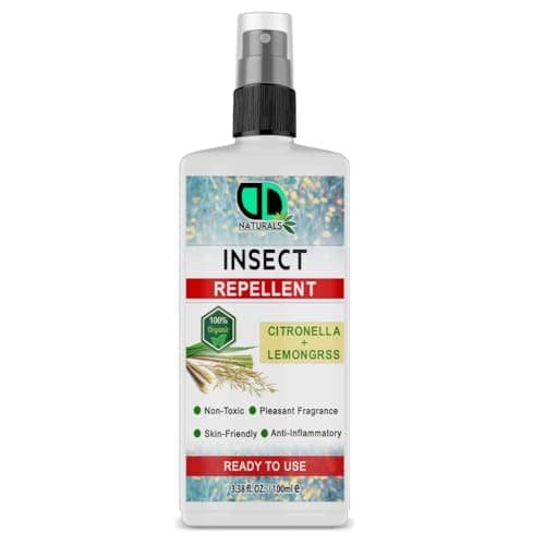 DD Teck 100% Natural Citronella & Lemongrass Repellent – DEET-Free, Safe & Effective Bug Protection Non-Toxic Solution, Indoor and Outdoor Use, Multi-Insect Repellent (100ml Spray)