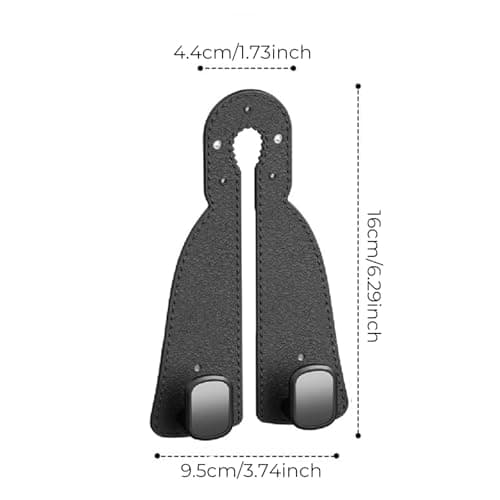 Solvio2 Pack Car Headrest Hooks, 2-in-1 Car Seat Back Storage Hooks with Phone Holder, Universal Leather Car Organiser Hanger for Handbags, Purses, Coats, Grocery Bags & Umbrellas (Black) — view 2