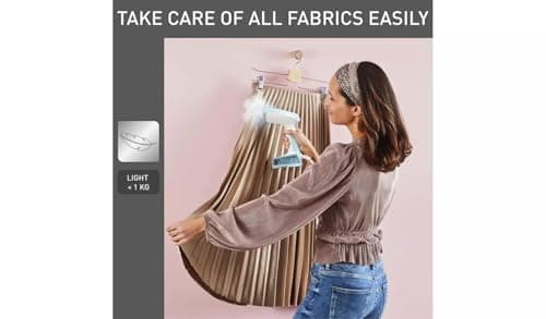 Tefal Access' Steam Pocket DT3041G0 Handheld Compact Garment Steamer, 1300W / White & Sky Blue — view 4