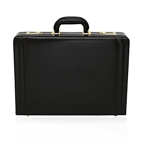 Tassia Briefcases - Medium Leather Executive Attache Case Briefcase - Luxury Suede Interior & Twin Combination Locks - Laptop Hand Luggage Pilot Case — view 4
