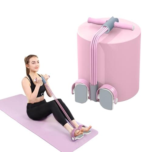 Multifunctional Pedal Puller Resistance Rope - 4 Elastic Tube Gym Bands Resistance, Ankle Resistance Bands, Home Gym/Pilates Workout Equipment Accessories for Women Fitness, Fitness Technology, Pink