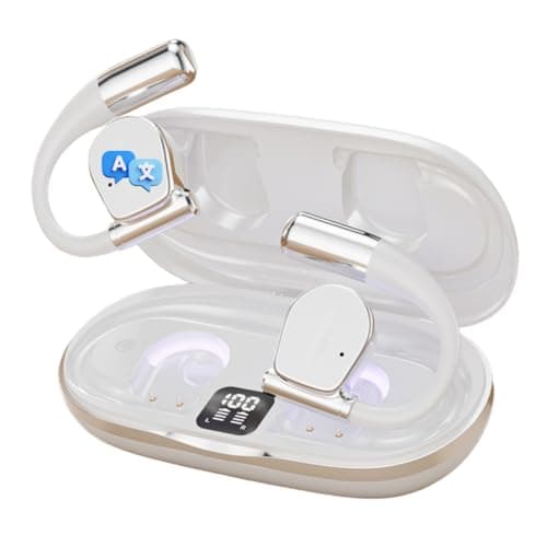 ePalZoneXP Wireless AI Translation Earbuds, 150 Languages, Open-Ear Bluetooth Sport Headphones, Long Battery Earphones, Clear Audio, Two-Way Real-Time Translator, Workout & Travel UK (White)
