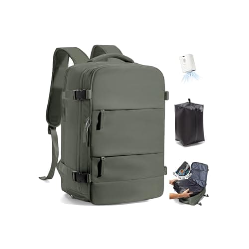 SZLX Vacuum Backpack Travel Bag with Pump, Ryanair Cabin Bags 40x30x20 Underseat Travel Backpack Cabin Size Wizz air, Ryanair Cabin Bags 40x20x25 Carry-ons Easyjet 45x36x20 Laptop Rucksack Women Mens