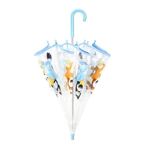 TDL Kids Bluey Umbrella, Blue Lightweight Windproof Dome Umbrella for Boys and Girls, 69cm Clear POE Transparent Canopy with Easy Grip Hook Handle, Small & Compact, for Toddlers — view 2