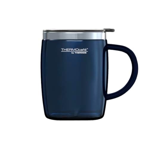 Thermos Translucent Desk Mug, Stainless Steel, Blue, S (Pack of 1), 450 ml