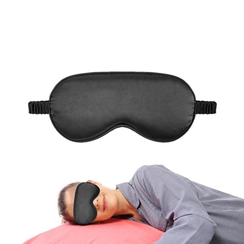 Silk Sleep Mask, Eye Mask Made of Real Natural Pure Silk with Adjustable Strap, Eye Mask for Sleeping, Blackout Sleeping Mask for Travel, Home, Office — view 2