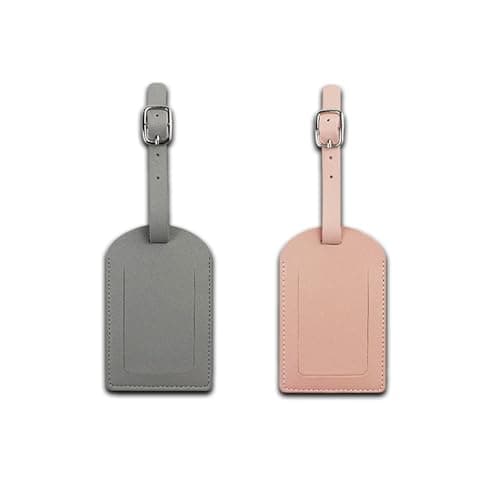 Nazeauf 2pcs Leather Suitcase Tags - PU Leather Luggage Tags for Suitcases, with Privacy Protection Cover, Preventing Loss of Bags