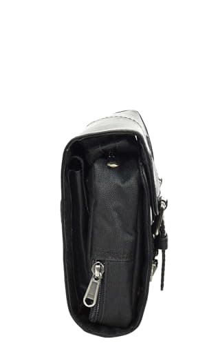 Real Leather Hanging Toiletry Wash Bag for Mens Travel Shaving Kit Pouch Cruise Black — view 4
