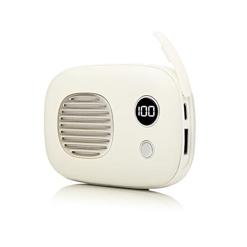 VQ Rechargeable 10,000mAh Power Bank Hand Warmer, Mobile Phone Portable Charger & Pocket Heater, Powerbank Electric HandWarmer Battery Pack for Indoor, Outdoor Sports, Camping - Cream