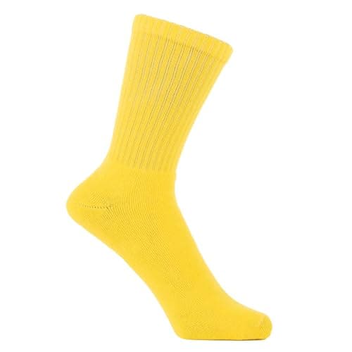ZAKIRA Combed Cotton Terry Crew Socks, 4-6 (UK), Yellow — view 3