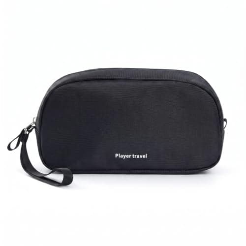 Nerciony Black Oxford Cloth Tech Pouch, Water Resistant Cable Organiser Bag for Travel Accessories, Portable Electronics Travel Organizer & Power Bank Case for Cords, Chargers, Hard Drives