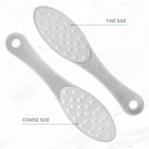 2PCS Stainless Steel Foot Scraper,Professional Foot Rasp Scrubber,Double Sided Pedicure Rasp for Dead Foot Skin and Cracked Heel, Easy to Clean Pedicure Tool(Silver) — view 3