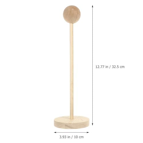 Luxshiny Wooden Wig Stand Holder, 30cm Portable Display Rack for Wigs — view 4