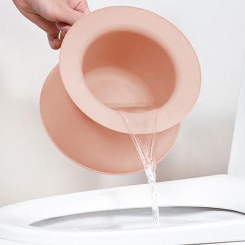 Commode Bucket with Lid, 1.5L Portable Pee Bucket Chamber Pot for Adults Women Men, Small Urine Bedside Potty Bin, Toilet Bucket with Lid for Camping Travel Tent Bathroom Elderly Male Female - Pink — view 5