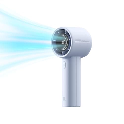 JISULIFE Portable Handheld Turbo Fan, 5000mAh Rechargeable, Blue