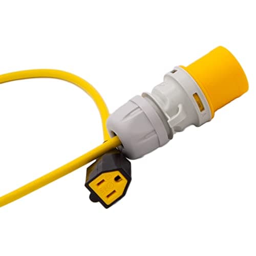 IP44 110volt 16Amp plug to NEMA USA Mains Socket Fly Lead. Power Tool American Appliance Hookup Adaptor for Use on Stepdown, Industrial, Generator (1 Metre) — view 5