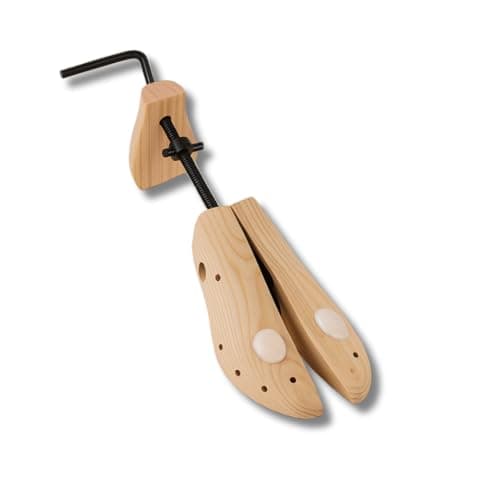 Women’s Professional Wooden Shoe Stretcher with Bunion Plugs, Multi-Directional Width & Length Adjustment, Fits UK Size 5–8, High Heel & Flat Shoe Expander Tool