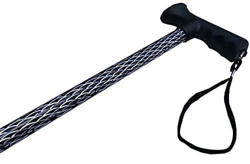 Luxury Ladies Engraved Etched Adjustable Walking Stick Cane with Soft Grip Gel Ergonomic Handle for Women - 25.5” – 35.5” (Engraved Black) — view 3