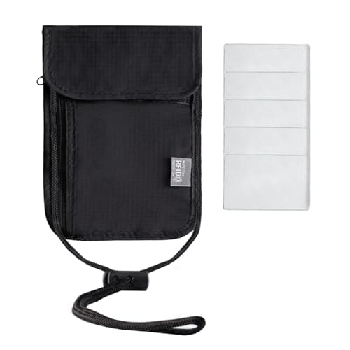 WYTNB RFID Blocking Neck Pouch, Waterproof Passport Holder Neck Wallet