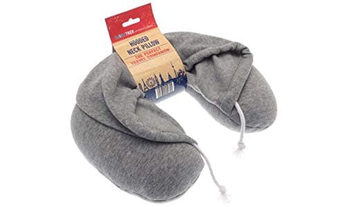 Globe Trek Soft Comfortable Hooded Neck Travel Pillow U Shape Airplane Neck Support Cushion with Hoodie — view 5