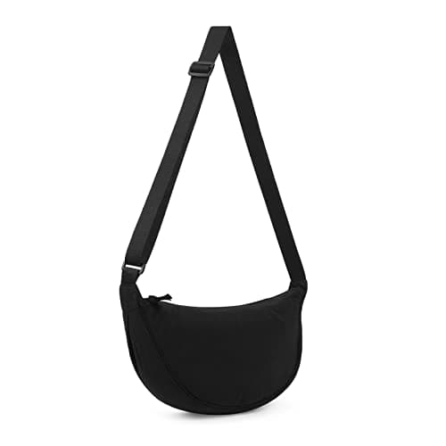 DKIIL NOIYB Women's Nylon Crescent Bag - Hobos Crossbody Shoulder Bag with Adjustable Strap - Solid Color Chest Fanny Pack