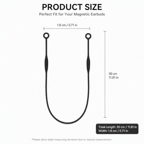 Silicone Earplug Lanyard, Magnetic Connector Cord, Soft Flexible — view 2