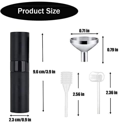 SONGQEE 8ml Travel Atomiser Refillable, Mini Refillable Spray Bottle, Upgraded Perfume Atomizer Pod and Refill Pump for Outdoor Traveling (Black) — view 5
