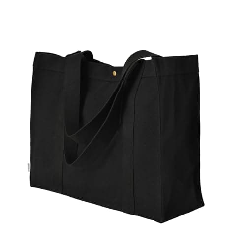 Augbunny Durable Cotton Canvas Extra LARGE Beach Tote Shopping Bag Multi Purpose Casual Fashion Bag