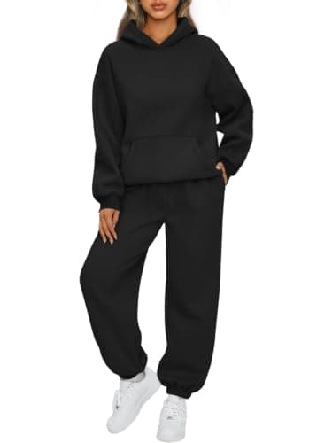 LILLUSORY Womens 2 Piece Tracksuits Full Lounge Wear Sets UK Black S