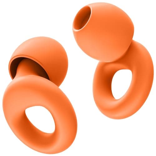 HOYIO Ear Plugs for Noise Reduction–Super Soft, Reusable Hearing Protection in Flexible Silicone for Sleep, Noise Sensitivity & Flights-8 Ear Tips in XS/S/M/L–27dB Noise Cancelling–Orange